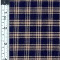 Textile Creations Textile Creations 109 Rustic Woven Fabric; Natural Plaid Navy; 15 yd. 109